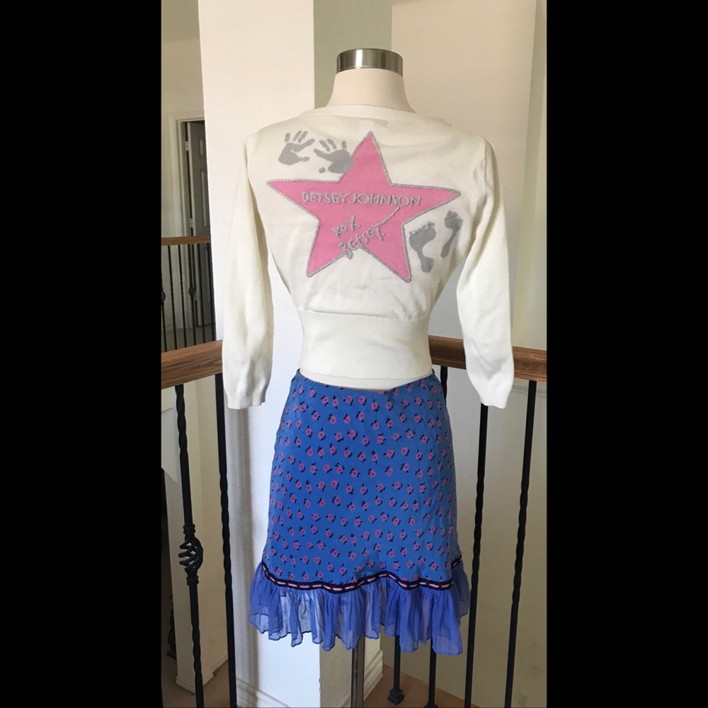 Vintage Betsey Johnson Floral Skirt S - Picture 2 of 4